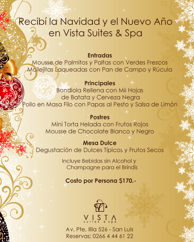 cena navidad y año nuevo -  Vista Suites & Spa San Luis