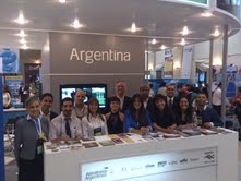 La delegación Argentina en la Feria Internacional de Turismo de Bolivia.