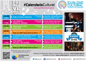 Calendario de eventos Igualdad Cultural para este fin de semana
