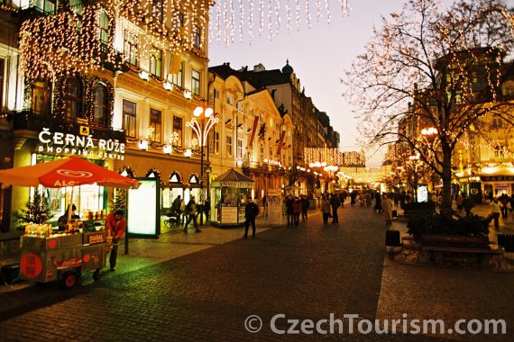 Prague - Christmas decorations on Na Příkopě Street