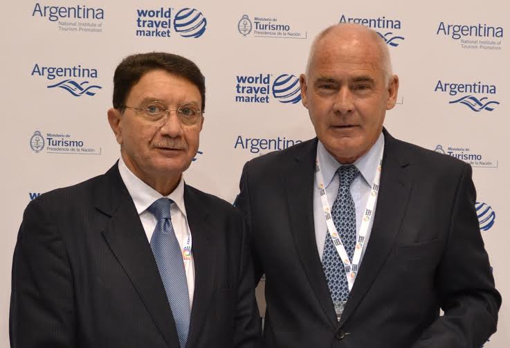 El secretario general de la Organización Mundial del Turismo, Taleb Rifai, junto al Ministro de Turismo de  la República Argentina, Enrique Meyer.