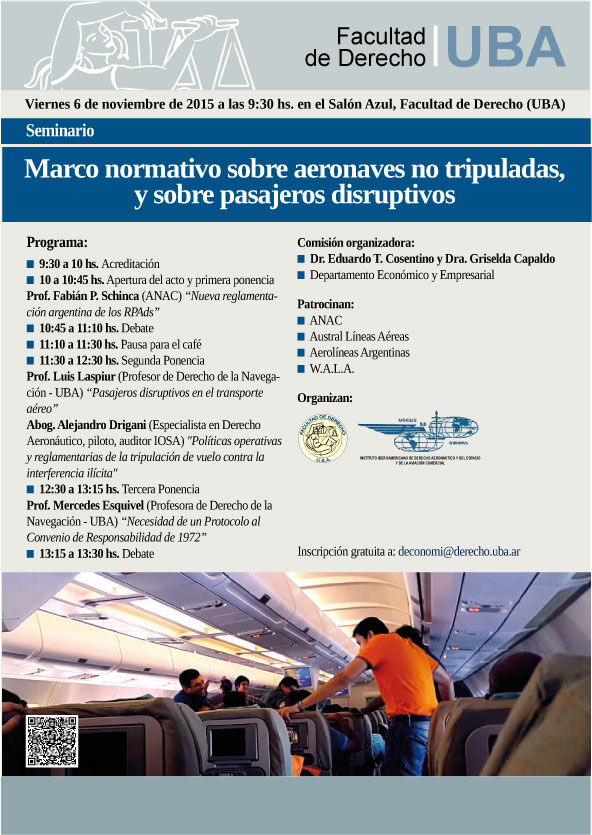 Seminario Marco normativo sobre aeronaves no tripuladas, y sobre pasajeros disruptivos  - UBA
